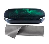 Vemiss Hard Shell Eyeglasses Case Lightweight Portable Case for Women,Men, A-green, Medium