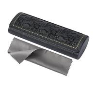 Vemiss Hard Shell Eyeglasses Case Lightweight Portable Case for Women,Men, H-black, Medium