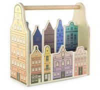 Vemkel Wooden Desk Organiser Amsterdam, Pencil and Pen Holder, Desk Caddy Organiser for Office Supplies Storage, Papers and Stationery Organisers - 4 Compartments