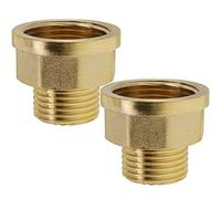 VEMNI 2 Pack Brass Pipe Fittings, 1/2" to 3/4" Pipe Reducer Adapter Coupler, 1/2" NPT Male Pipe x 3/4" NPT Female Pipe Fitting (1/2" Male x 3/4" Female)