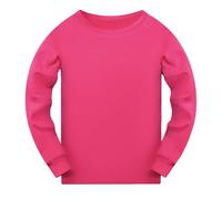 VEMOW 110 To 170 Boys And Girls Long Sleeve Pajamas 1 To 14 Years Old Solid Color Pajamas Toddler Girls Pajamas 2t (A-Hot Pink, 11-12 Years)