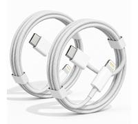 VEN-DENS 2 Pack USB C To Lightning Cable MFi Certified [1M] for iPhone 14 13 12 11 XS XR X Pro Max Mini 8 7 6S 6 Plus 5S SE iPad iPod AirPods 3FT Carplay Fast Charger Nylon Braided Cable (WHITE)