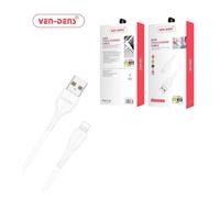 Ven-Dens Data Sync & Fast Charging Cable USB A To Lightning Cable White (1 Metre)