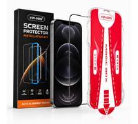 VEN-DENS Screen Protector for iPhone 12 Pro Max 6.7 Inch, Black Border Full Coverage Tempered Glass Film with Easy Installation Tool, Case-Friendly HD Clear Screen Guard