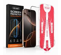VEN-DENS Screen Protector for iPhone 16 Pro Max 6.9 Inch, Black Border Full Coverage Tempered Glass Film with Easy Installation Tool, Case-Friendly HD Clear Screen Guard