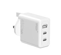 Ven-Dens USB C Plug Charger, 65W Fast GaN 3-Port Charger, Support PPS/PD3.0 Compatible with MacBook Pro/Air, iPhone 17/17 Pro/16/15, iPad, Galaxy S26/S25/S24