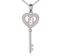 VENACOLY 21st Birthday Necklace Sterling Silver Key Pendant 21st Birthday Mother's Day Jewellery for Her Women