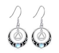 VENACOLY AA Gift Earrings 925 Sterling Silver Alcoholics Anonymous Recovery Symbol Earrings AA Sobriety Jewellery Gift for Women