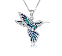 VENACOLY Abalone Shell Hummingbird Necklace Sterling Silver Humming Bird Pendant Christmas Gifts Mother's Day Jewellery for Women Mum