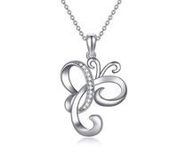 VENACOLY Butterfly Sterling Silver Love Heart Infinity Pendant Butterfly Mother's Day Jewellery for Women Girlfriend