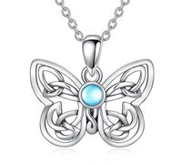 VENACOLY Celtic Knot Butterfly Moonstone Pendant Necklace for Women, Mum, Girls, Sisters, Friends on Special Occasions