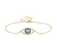VENACOLY Evil Eye Bracelet S925 Sterling Silver Blue Evil Eye Bracelets Good Luck Protection Third Eye Amulet Jewellery for Women Female Mom