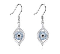 VENACOLY Evil Eye Earrings 925 Sterling Silver Blue Eye Dangle Drop Earrings Luck Amulet Protection Evil Eye Jewellery Gift for Women
