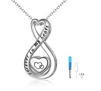 VENACOLY Infinity Urn Necklace for Ashes Sterling Silver Cremation Necklace Keepsake Christmas Gifts Mother's Day Jewellery for Women Mum