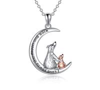 VENACOLY Mama Bear Necklace 925 Sterling Silver Crescent Moon Necklace Bear Jewelry Mothers Day for Women Mom