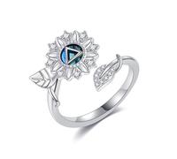 VENACOLY Sobriety Ring 925 Sterling Silver Sunflower AA Ring Sobriety Jewellery Alcoholics Anonymous Recovery for women