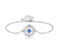VENACOLY Sterling Silver Compass Bracelet Opal Graduation Mother's Day Jewellery for Women Mum Girls