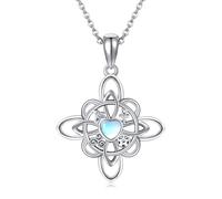 VENACOLY Witches Knot Necklace 925 Sterling Silver Nudo De Bruja Plata 925 Original Moonstone Necklaces Witchy Jewellery Witch Knot Pendant Gifts for Women