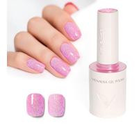 Venalisa Gel Nail Polish Hot Pink Flash Glitter 10ml Stylish Round Bottle with Top Label Showing Color and Number UV Gel Polish for Stunning Nail Art Design 5049
