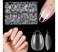 Venares Extra Short Almond Nails Press on, 500 Pcs Soft Gel Nail Tips for Acrylic Extensions, 12 Sizes Full Cover Clear Nail Tips for Gel Extensions, Acrylic Nail Extension Kit for Beginners