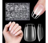 Venares Extra Short Coffin Nails Press on, 500 Pcs Soft Gel Nail Tips for Acrylic Extensions, 12 Sizes Full Cover Clear Nail Tips for Gel Extensions for Beginners