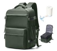 VENATIN Vacuum Backpack with Pump Backpacks Travel Cabin Airplane 40x30x20 Ryanair Vueling Wizzair Hand Luggage 40x20x25 Backpack Empty Suitcases 45x36x20 Easyjet, K2-brown (Vacuum Compaction With