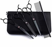 VENBER 7'' Professional Left-Handed Dog Grooming Scissors, Professional Stainless Steel Dog Grooming Scissors for Whole Body, Face, Nose, Ear