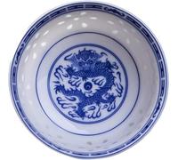 VENBER Serving Bowls Rice Bowl Blue and White Porcelain Tableware Chinese Dragon Tableware Ceramic Ramen Soup Bowls,9inch