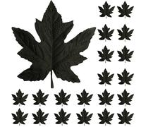 VENCELIN 50Pcs Black Fall Artificial Maple Leaves,Fake Fall Maple Leaves Bluk for Thanksgiving Halloween,Faux Autumn Maple Leaves for Wedding Party Harvest Season Table Decor