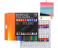 VENCENTE Acrylic Colors | 24-Colors Art Paint - Water Proof Rich Pigments for Wood Fabric Ceramic Kids Beginners Artists