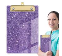 VENCENTE Glitter Clipboard - Glitter Binder Clip Boards | Fashion Low Profile Chic Light A4 Letter Size Kids Clipboard with Metal Clip for Kids, Students, Teachers, Women, Artist