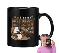 VENCENTE Halloween Mug | Pumpkin Ceramic Cute Halloween Mug | 400ml Spooky Ergonomic Handle Teapot for Kitchen Dorm Fall Thanksgiving Travel Camping
