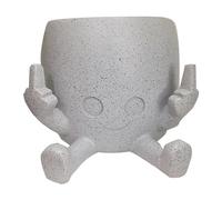 VENCENTE Outdoor Flower Pots, Smiling Plant Pot With Middle Fingers Up, Potted Resin Planters, Flower Pots For Succulents Flower Plant Pot For Miniature Garden, Courtyard, Gardening Decoration