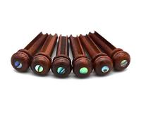 Vencetmat Cocobolo Guitar Bridge Pins, Vintage Style, Slotted, Green Abalone Dot Inlaid.