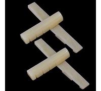 Vencetmat Unbleached Acoustic Guitar Bridge Saddle, Guitar Nuts, Fit for 74mm Bridge Slot, 43mm Neck Slot, Pure Complete Bone, Bone Original Color, Vintage Style, 2 Set