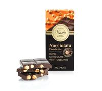 Venchi - 60% Dark Chocolate with Hazelnuts Bar, 95g, with Whole "Piedmont Hazelnut", Gluten-Free, Vegan, No Colourants or Preservatives