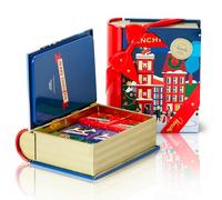 Venchi, Blue Christmas Mini Book with Assorted Granblend Chocolates, Milk and 75% Extra Dark, Limited Edition, 126 g, Gluten-Free, No Colourings or Preservatives, Gift Idea