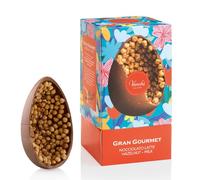 Venchi - Gran Gourmet Milk Chocolate Hazelnut Egg, 540 Gr, Milk Chocolate with Whole "Piedmont Hazelnut", No Surprise, Gluten Free, Venchi Easter Collection