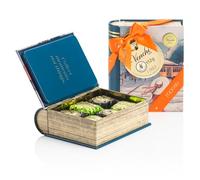 Venchi - Mini Milano Tin Book with Chocoviar Chocolates, Dark Chocolate and Pistachio, 3.95 oz, Gluten-Free, No Artificial Colours, No Preservatives, Gift Idea