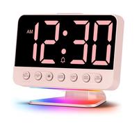 Venchin Digital Alarm Clocks Bedside: Loud Alarm Clock for Heavy Sleepers, Snooze, USB Port, Adjustable Brightness/Volume, Mains Powered, 12/24HR, Modern Light Clocks for Bedrooms Home Office