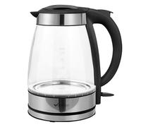 Vencier 1.7L Glass Electric Kettle - 2200W Fast Boil, Borosilicate Glass, BPA-Free, Auto Shut-Off & Boil-Dry Protection, Cordless with 360° Swivel Base, Push Button Lid, Black/White (Black)