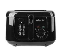 Vencier 2.5L Electric Deep Fryer for Countertops with Non-Stick Coating, Internal Mesh Basket, Safety Handle, and Viewing Window - Effortless Cleaning (Black)