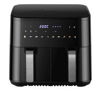 Vencier 9L Dual Zone Air Fryer, 2200W, 2 Independent Baskets, 8-in-1 Cooking Functions, 80-200°C Temperature Control, 60-Min Timer, Non-Stick, Low-Oil Healthy Cooking, Family Size