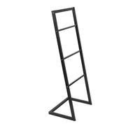 Vencier Bamboo Freestanding Towel Rack Drying Stand with Four Hanging Rails Wooden Bathroom Clothes Rack Clothing & Towels Freestanding Holder (Black/Black)