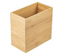 Vencier Bamboo Waste Paper Bin | Slimline Under Desk Office Paper Recycling Basket | Eco-Friendly Wooden Rubbish Trash Can