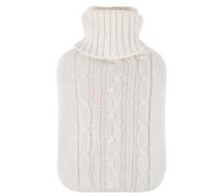 Vencier Large 2L Hot Water Bottle with Plush Cover & Bobble - Durable, Washable Heating Pad for Body Pain Relief & Cosy Nights - Perfect for Aches, Pains, and Thoughtful Gifts (White Knitted)