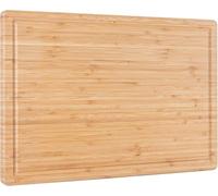 Vencier Organic 2-in-1 Bamboo Chopping Board: Extra-Large, Juice Groove. Ideal for Meat, Veggies, Cheese, Bread. A Premium Kitchen Essential Cutting Board (38 x 25 x 2 cm)