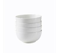 Vencier Porcelain Bowls Set of 4, 600ml White Cereal and Pasta Bowls | Bowl Size: 15cm Wide x 7.5cm Deep, 600ml, for Cereal, Soup, Pasta, Noodles, Salad, Ice Cream, Microwave & Dishwasher Safe