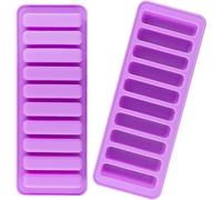 VENCILAZY 2-Pack Silicone Finger Ice Tray & Chocolate Bar Mold 10-Cavity Rectangular Ice Cube Tray, Food Grade Cereal/Cookie Mould for Freezer & Baking (BPA-Free)
