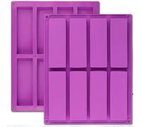 VENCILAZY 2Pack Rectangle Silicone Mold, 8-Cavity Food Grade Non-Stick Granola & Cereal Bar Maker for Energy Bars, Chocolate, Muffins, Brownies, Cornbread, Cheesecake & Pudding